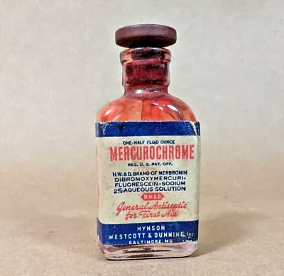 Vintage Mercurochrome Bottle Hynson Westcott & Dunning • $24.99