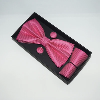 £5.99 • Buy Mens Boxed BOW Tie Cufflinks Pocket Square Set - Wedding Party Gift 