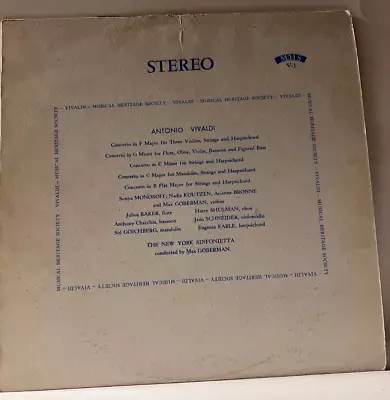 A68 Antonio Vivaldi/ Max Goberman Five Concertos - 	Musical Heritage MHSV 1 -LP • $5