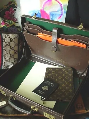 $689.99 • Buy RARE Vintage GUCCI Leather Brief Tote Briefcase Hard Case Portfolio GG Keepall 