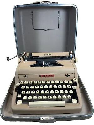 Vintage 1950's Pink Peach Royal Quiet Deluxe Typewriter & Original Case WORKS ⭐️ • $146.91