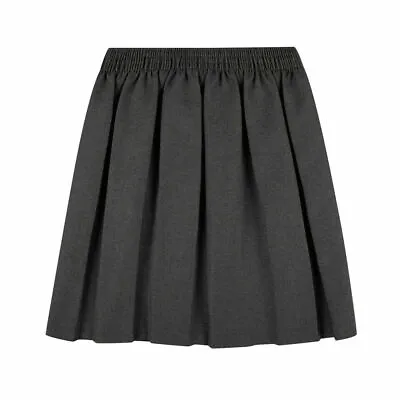 Ages 2-20 Girls School Skirt Box Pleated All Round Elasticated Knee Length • £7.99