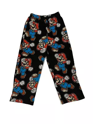 Super Mario Bros PJ Pajama Sleepwear Pants Black Boys Size 6 Good Condition • $11.96