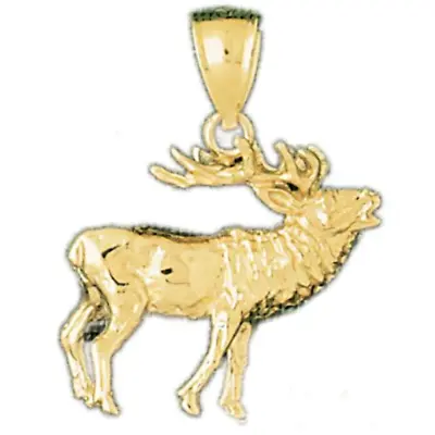 Elk Charm Pendant 14k Gold • $397.99
