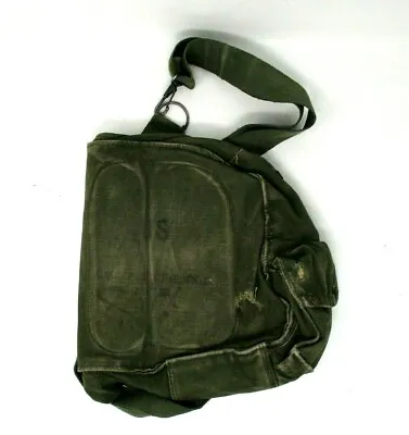 Vintage Military Bag Mask Protective Field 11x10 Army With Handles And Straps • $11.88
