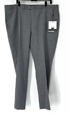 Michael Strahan NWT Men’s Classic Fit Dress Pants 42X32 Gray Plaid Blue • $26