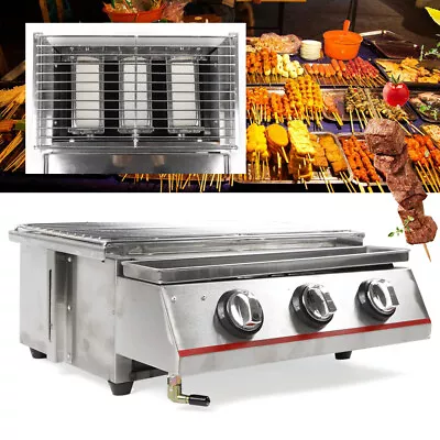 3 Burner Gas LPG Grill Camping BBQ Infrared Cooker Outdoor Smokeless • $76.95