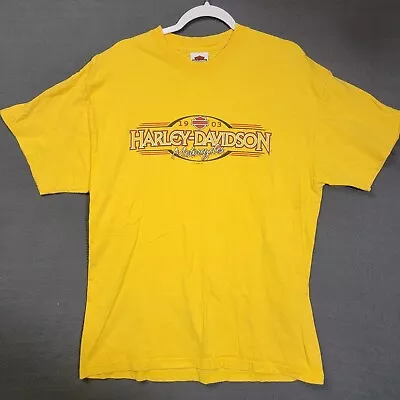 VTG Harley Davidson Shirt Mens XL Yellow Low Country Charleston SC • $12.87