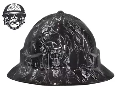 Custom Hydrographic Safety Hard Hat XRAY SKULLS PRO CHOICE WIDE BRIM • $85