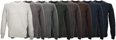 Ex-Store Mens Round Neck Wool Blend Long Sleeved Jumper • £13.99