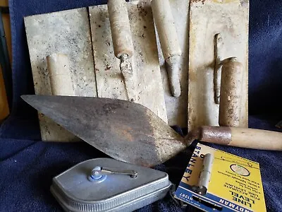 Lot Of 7 Vintage Cement Masonry Block Brick Tools • $25