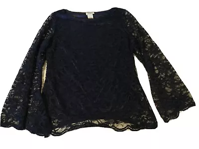 Monroe&Main Women's Blouse Bell Sleeve Lace Medium • $5.99