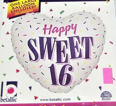 Happy Sweet 16 Foil Balloon #16476 18 Inch Metallic Balloon #16476 • $1.29