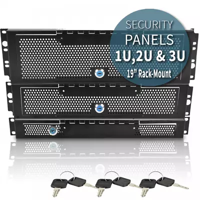 19 Inch 1U 2U 3U Security Cover Rack Panels Tamper Proof With Lock And Keys 19  • £16.99