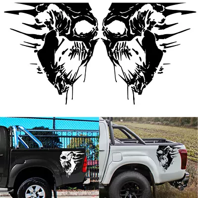 Truck Car SUV Hood Side Body Vinyl Black Skull Sticker Decal Emblem Sticker DIY • $20.60