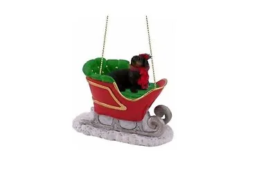  Dachshund Sleigh Ride Christmas Ornament Black - Delightful! • $11.01
