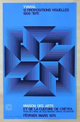 Screen Printing Yvaral (Jean-Pierre Vasarely) Créteil (1975) Op-Art • $186.05