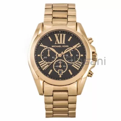 Michael Kors Original MK5739 Women's Bradshaw Gold Black Dial Chronograph Watch • $146.38