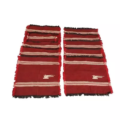 Southwest Aztec Mexican Red Napkins Bird Embroidered Fringed Set Of 8 • $10.20