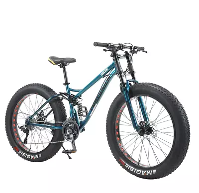 24/26  Large Fat Tire Heavy Duty Beach Mountain Bike High Carbon Frame 21 Speed • $699