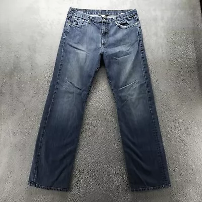 Lucky Brand Jeans Mens 36x34* Blue 182 Bootcut Dark Wash Stretch Denim • $24.99