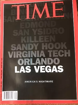 TIME MAGAZINE American Shooting Sandy Hook Las Vagas + Puerto Rico Storm 2017 • $9.99