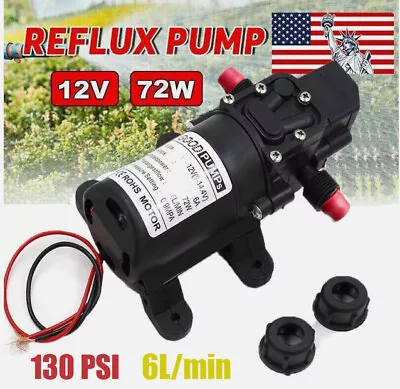 12V 6L/Min 130PSI Self Priming Water Pump Diaphragm High Pressure RV Auto Switch • $12.84