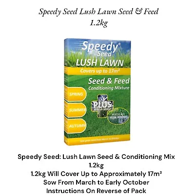 Speedy Seed Lush Lawn Seed & Feed 1.2kg • £9.99