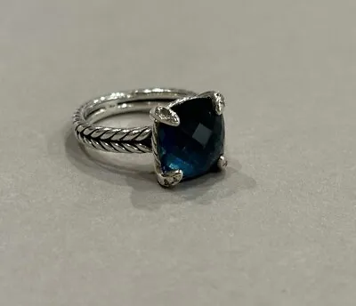 David Yurman Chatelaine Ring With Hampton Blue Topaz • $300