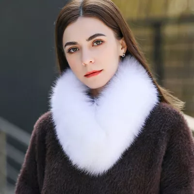 Women's Real Fox Fur Scarf Scarves Collar Winter Warm Wrap Stole W Magnet Button • $31