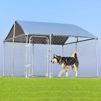 Outdoor Dog Playpen Heavy Duty Dog Kennel Galvanized Metal Dog Fence Pet House • £199.95