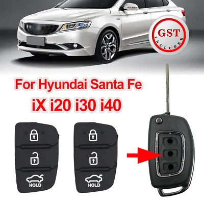 Flip Key Replacement Rubber Keypad For Hyundai Santa Fe IX I20 I30 I40 • $4.96