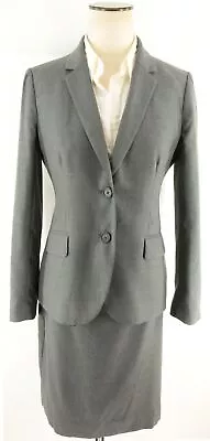 J Crew Women's Gray Working Cuffs Super 120's Wool Jacket Sz 8P-Skirt Sz 4 Set • $106.16