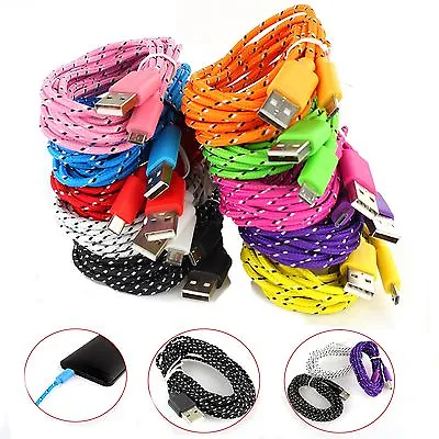 1M 3ft Braided Fabric Micro USB Data&Sync Charger Cable Cord For Samsung Gbm01 • $2.22