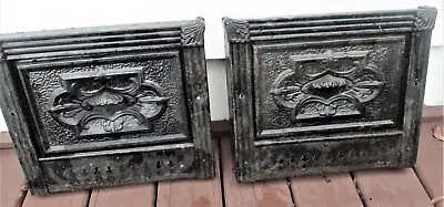  2 Matching Ornate Fireplace / Heater Adjustable Vents / Registers • $59.99