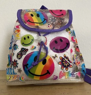 Lisa Frank Backpack Girl Power Smiley Face MINI Clear Groovy Words Flowers • $124.99