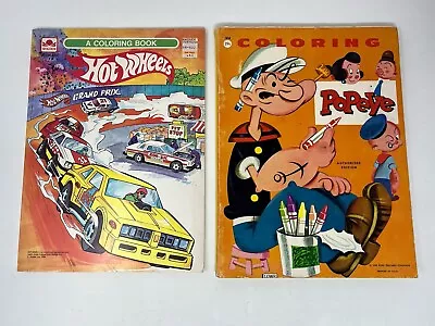 Lot Of Two Vintage Coloring Books Popeye Hotwheels Used Condition • $9.55