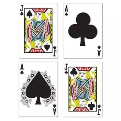 Blackjack Cutouts 4 Pack 18  Paper Casino Vegas Gambling Party Wall Decoration • $5.59