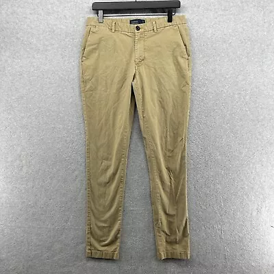 Indian Terrain Pants Mens Size 32 Beige Low Rise Slim Skinny Flat Front Kruger • $16.90