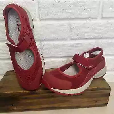 LL Bean Womens Mary Jane Red Hook & Loop Size 9.5 • $27