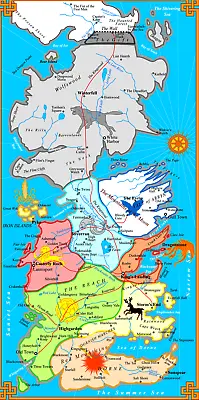 Game Of Thrones - Westeros - Map Of North South World Etc. - A3 Glossy Prints • £7.99