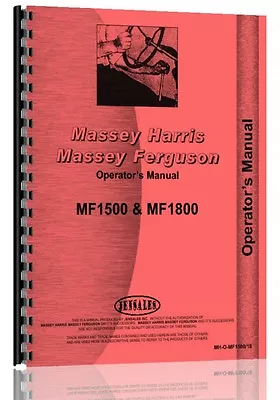 Massey Ferguson 1500 1800 Tractor Operators Manual (MH-O-MF1500/18) • $25.99