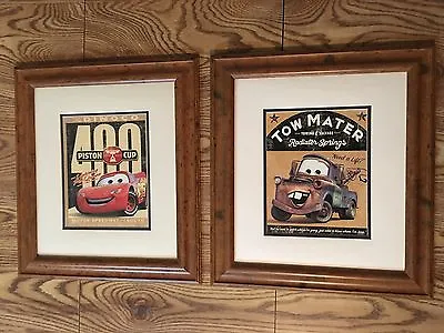 Large Disney Pixar Cars Lightning McQueen Tow Mater Picture Set 16X18 • $54.99