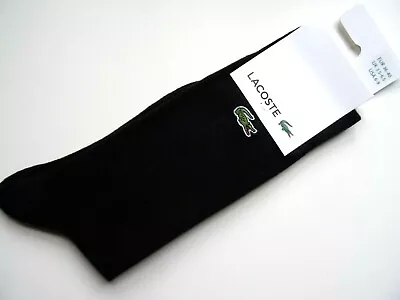 Genuine LACOSTE Black SOCKS UK 3.5-6.5 36-40 High Stretch  RA6300 00 031 Lac4 • £16.50