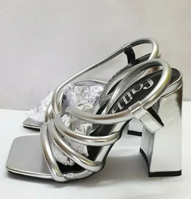 Faith Shiloh Tube Strappy Sandals Metallic Silver SIZE UK 4 Sh1 • £38.24