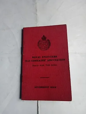 £10 • Buy WW2 Royal Engineers Old Comrades Association Membership Book 1943