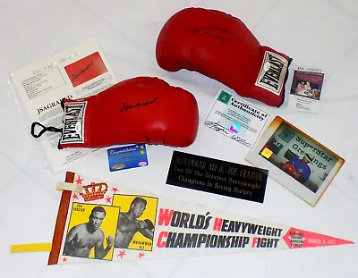 Muhammed Ali GRADE  9 Joe Frazier Signed Everlast Gloves Original 1971 Flag JSA • $1450