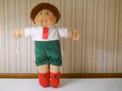 Cabbage Patch Boy Doll Red/brown Hair Dimples 1982 Coleco 17-18  Matador Outfit • $37.69
