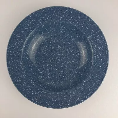 Mikasa Ultrastone White Speckled Country Blue Rimmed Soup Bowl 9  CU501 • $7.99