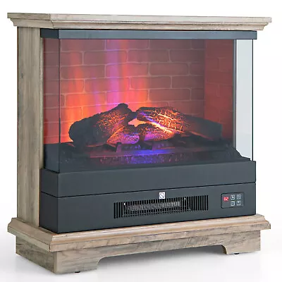 27  Freestanding Electric Fireplace W/Realistic Flame Effect &3-Level Brightness • $209.49